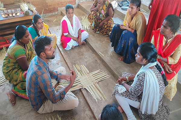 Handicrafts and Garlands using Palm leaves